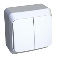 Выключатель 2-кл. ОП Этюд 10А IP20 с подсветкой бел. SE BA10-006B ТехноИмпульс