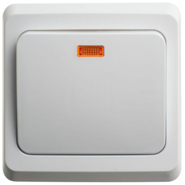 Переключатель проходной 1-кл. СП Этюд 10А IP20 с подсветкой бел. SE BC10-007B ТехноИмпульс