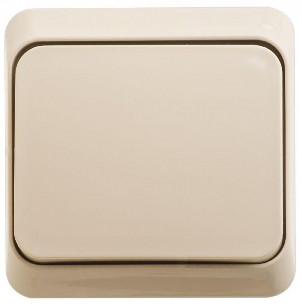 Выключатель кнопочный 1-кл. ОП Этюд 10А IP20 с самовозвратом крем. SE KA10-001K ТехноИмпульс