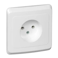 Розетка 1-м СП Этюд 16А IP20 250В без заземл. без защ. шторок бел. SE PC16-001B ТехноИмпульс