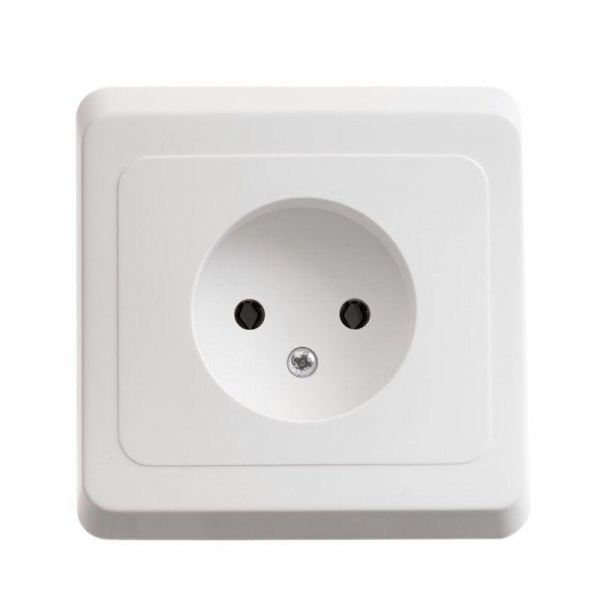 Розетка 1-м СП Этюд 16А IP20 250В без заземл. без защ. шторок бел. SE PC16-001B ТехноИмпульс