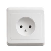 Розетка 1-м СП Этюд 16А IP20 250В без заземл. без защ. шторок бел. SE PC16-001B ТехноИмпульс