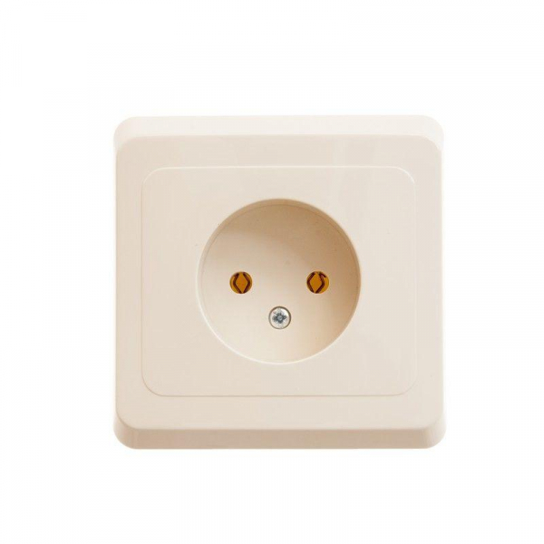 Розетка 1-м СП Этюд 16А IP20 250В без заземл. без защ. шторок крем. SE PC16-001K ТехноИмпульс