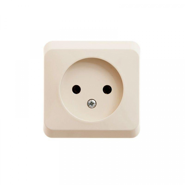 Розетка 1-м ОП Этюд 16А IP20 250В без заземл. без защ. шторок крем. SE PA16-001K ТехноИмпульс