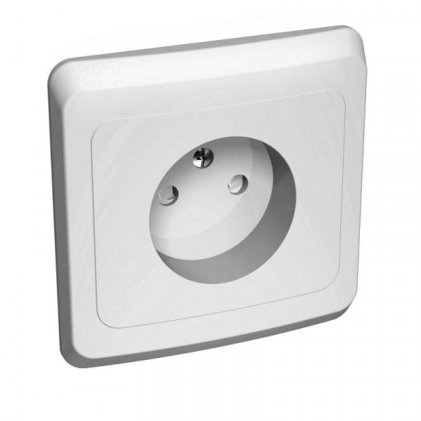 Розетка 1-м СП Этюд 16А IP20 250В без заземл. защ. шторки бел. SE PC16-002B ТехноИмпульс