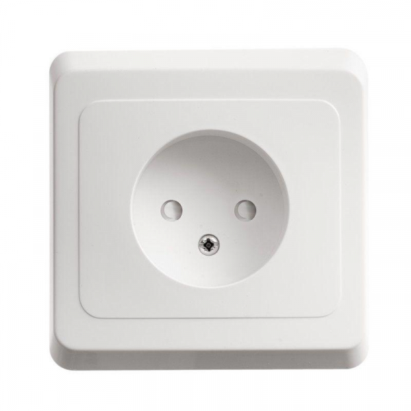 Розетка 1-м СП Этюд 16А IP20 250В без заземл. защ. шторки бел. SE PC16-002B ТехноИмпульс
