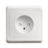 Розетка 1-м СП Этюд 16А IP20 250В без заземл. защ. шторки бел. SE PC16-002B ТехноИмпульс