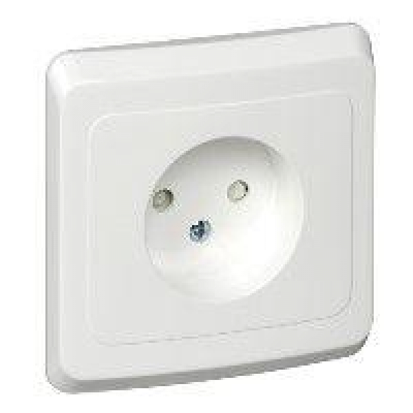 Розетка 1-м СП Этюд 16А IP20 250В без заземл. защ. шторки бел. SE PC16-002B ТехноИмпульс