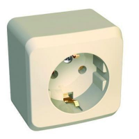 Розетка 1-м ОП Этюд 16А IP20 250В с заземл. без защ. шторок крем. SE PA16-003K ТехноИмпульс