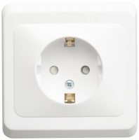 Розетка 1-м СП Этюд 16А IP20 250В с заземл. защ. шторки бел. SE PC16-004B ТехноИмпульс