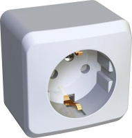 Розетка 1-м ОП Этюд 16А IP20 250В с заземл. защ. шторки бел. SE PA16-004B ТехноИмпульс