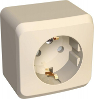 Розетка 1-м ОП Этюд 16А IP20 250В с заземл. защ. шторки крем. SE PA16-004K ТехноИмпульс