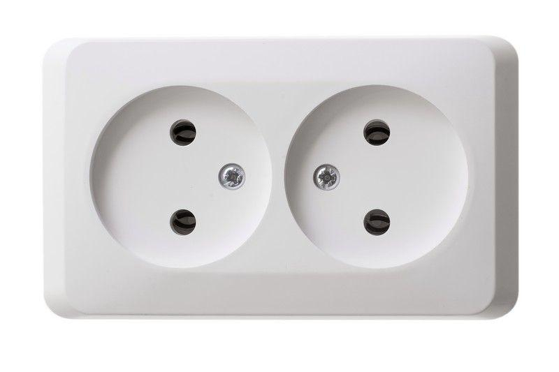 Розетка 2-м ОП Этюд 16А IP20 250В без заземл. без защ. шторок бел. SE PA16-005B ТехноИмпульс