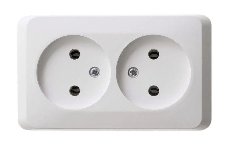 Розетка 2-м ОП Этюд 16А IP20 250В без заземл. без защ. шторок бел. SE PA16-005B ТехноИмпульс