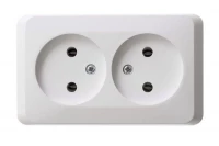 Розетка 2-м ОП Этюд 16А IP20 250В без заземл. без защ. шторок бел. SE PA16-005B ТехноИмпульс
