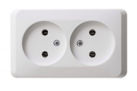 Розетка 2-м ОП Этюд 16А IP20 250В без заземл. без защ. шторок бел. SE PA16-005B ТехноИмпульс