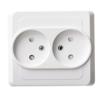 Розетка 2-м СП Этюд 16А IP20 250В без заземл. защ. шторки бел. SE PC16-006B ТехноИмпульс