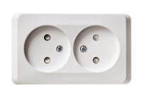 Розетка 2-м ОП Этюд 16А IP20 250В защ. шторки без заземл. бел. SE PA16-006B ТехноИмпульс