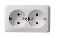 Розетка 2-м ОП Этюд 16А IP20 250В с заземл. без защ. шторок бел. SE PA16-007B ТехноИмпульс