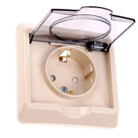 Розетка 1-м СП Этюд 16А IP44 250В с заземл. защ. шторки крем. SE PC16-044K ТехноИмпульс