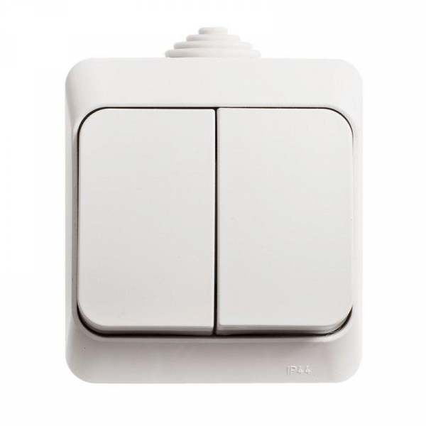 Выключатель 2-кл. ОП Этюд 10А IP44 10AX бел. SE BA10-042B ТехноИмпульс