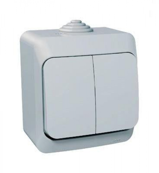 Выключатель 2-кл. ОП Этюд 10А IP44 10AX сер. SE BA10-042C ТехноИмпульс