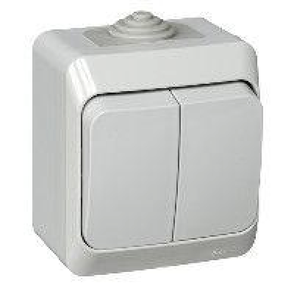 Выключатель 2-кл. ОП Этюд 10А IP44 10AX сер. SE BA10-042C ТехноИмпульс