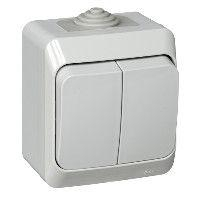 Выключатель 2-кл. ОП Этюд 10А IP44 10AX сер. SE BA10-042C ТехноИмпульс