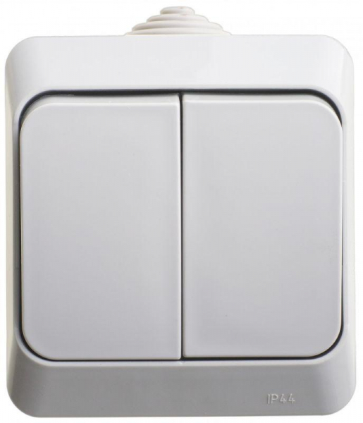 Выключатель 2-кл. ОП Этюд 10А IP44 10AX сер. SE BA10-042C ТехноИмпульс