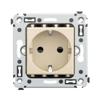 Розетка 1-м СП 2мод. Avanti "Ванильная дымка" 16А IP20 2P+E защ. шторки беж. DKC 4405003 ТехноИмпульс