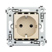 Розетка 1-м СП 2мод. Avanti "Ванильная дымка" 16А IP20 2P+E защ. шторки беж. DKC 4405003 ТехноИмпульс