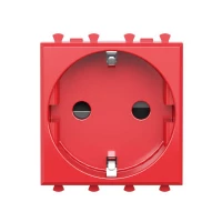 Розетка 1-м 2мод. Avanti "Красный квадрат" 16А IP20 2P+E защ. шторки красн. DKC 4401002 ТехноИмпульс