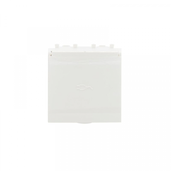 Розетка 1-м 2мод. Avanti "Белое облако" 16А IP41 2P+E защ. шторки с крышкой бел. DKC 4400012 ТехноИмпульс