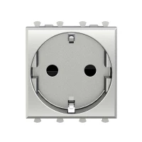 Розетка 1-м 2мод. Avanti "Закаленная сталь" 16А 2P+E защ. шторки сер. DKC 4404002 ТехноИмпульс