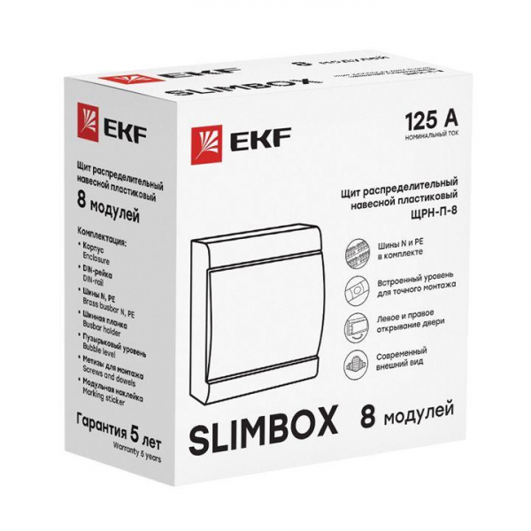 Щит ЩРН-П-8 "SlimBox" IP41 бел. дверца PROxima EKF sb-n-8w ТехноИмпульс