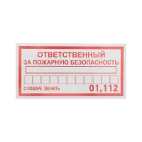 Наклейка информационный знак "Ответственный за пожарную безопасность" 100х200мм Rexant 56-0012 ТехноИмпульс