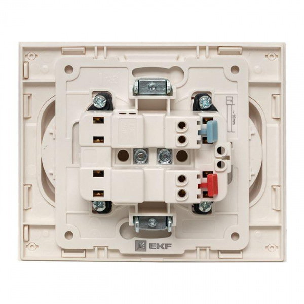 Розетка 2-м СП Стокгольм 10А IP20 без заземл. защ. шторки бел. PROxima EKF EXR10-102-10 ТехноИмпульс