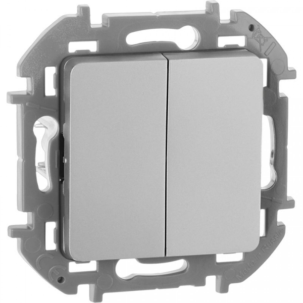 Выключатель 2-кл. Inspiria 10А IP20 250В 10AX механизм алюм. IEK 673622 ТехноИмпульс