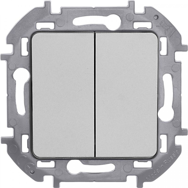 Выключатель 2-кл. Inspiria 10А IP20 250В 10AX механизм алюм. IEK 673622 ТехноИмпульс