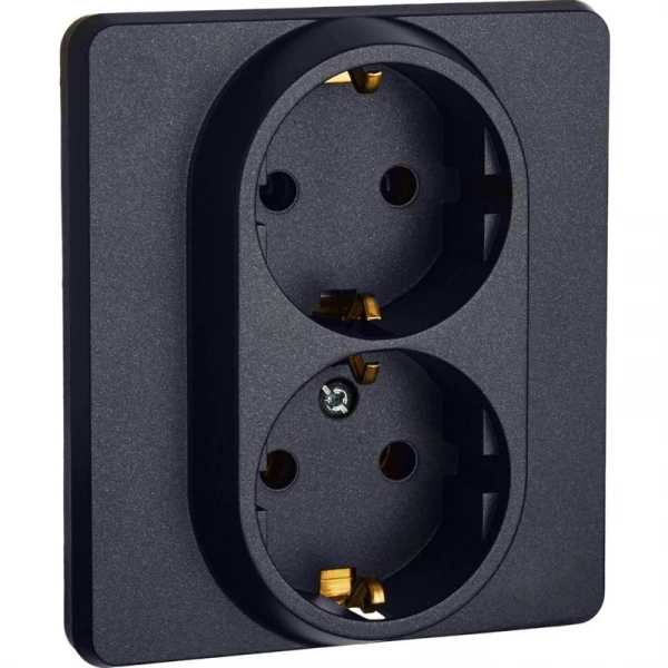 Розетка Inspiria 16А 250В 2х2P+E немецк. стандарт антрацит IEK 673753 ТехноИмпульс