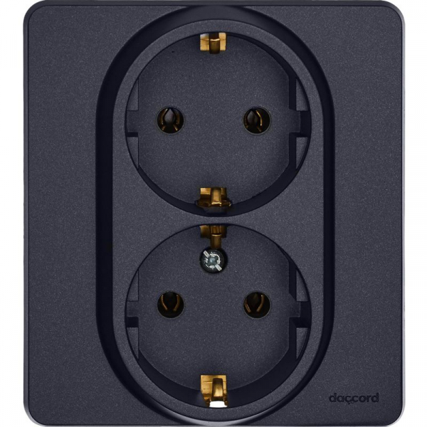 Розетка Inspiria 16А 250В 2х2P+E немецк. стандарт антрацит IEK 673753 ТехноИмпульс