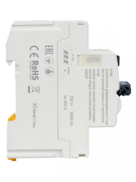 Выключатель дифференциального тока (УЗО) 2п 40А 30мА тип A ВДТ R10N ARMAT IEK AR-R10N-2-040A030 ТехноИмпульс